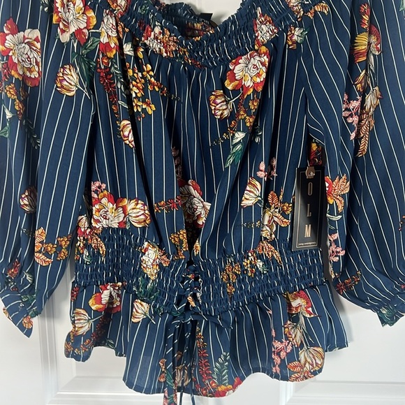 NWT OLM Size Large Floral boho Blouse - Picture 2 of 8